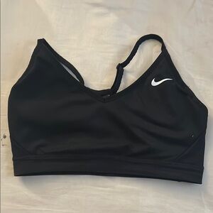 Nike Women's Black Sports Bra with White Logo